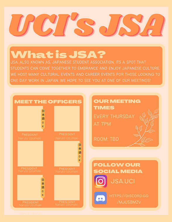 Pamphlet I made using Canva for my club to hand out during our university's club fair.